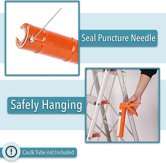 Bates - Caulking Gun, 10:1 Thrust Ratio, Silicone Gun, Dripless Caulk Gun, Silicone Caulk Gun, Hand Caulking Guns