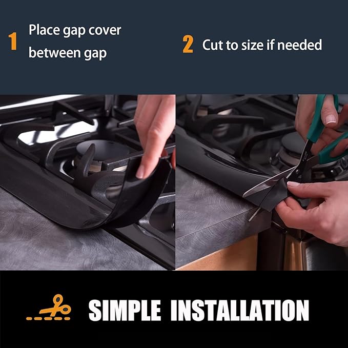 SEVCHY Silicone Stove Gap Covers (2 pack), Oven Gap Filler, Heat Resistant Stove Gap Filler, Seal Gap between Stovetop and Counter, Easy Clean (21 inch, Clear)