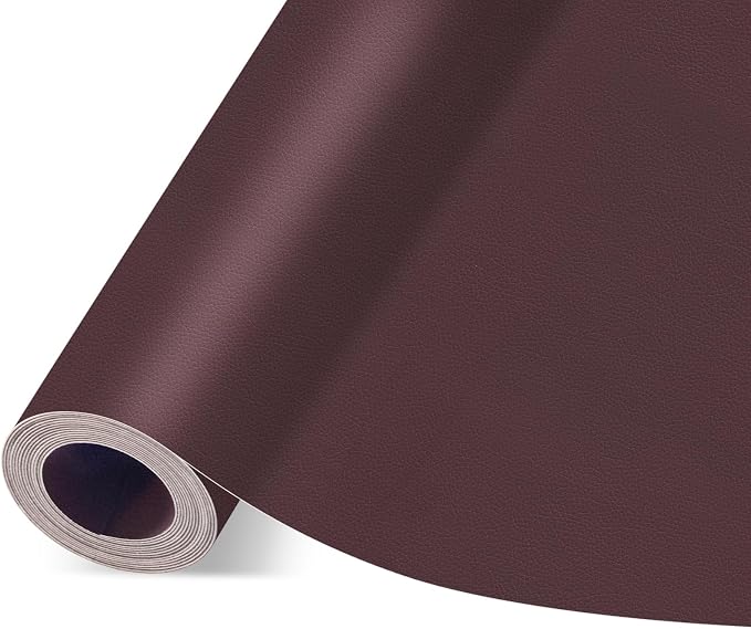 Self Adhesive Leather Repair Patch, Leather Patches for Furniture, Leather Repair Tape for Couch Sofa Car Seat Chair Furniture Repair, Leather Repair Kit (Red Brown-Litchi Grain, 34X79 Inch)
