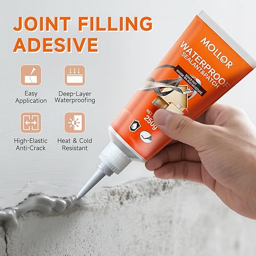 Concrete Crack Filler, Heavy-Duty Cement Crack Filler, Self Leveling Concrete Sealer for Driveway, Walkway, Patio, Waterproof Outdoor Caulking Glue, Gray, 8.8 Floz（3 Pack）