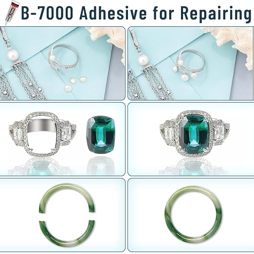 B-7000 Craft Glue for Jewelry Making, Multi-Function B-7000 Super Adhesive Glues Liquid Fusion Glue for Rhinestones Crafts, Clothes Shoes, Fabric, Jewelry Making, Cell Phones (3x25 ml/0.9 oz)