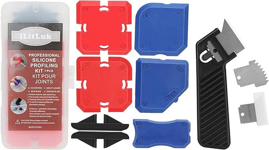 Caulking Tool Kit Silicone Sealant Finishing Tool Set Silicone Profiling Kit Grout Sealing Smoother Caulk Application Tool for Kitchen Bathroom Floor Window Sink Joint Toilet