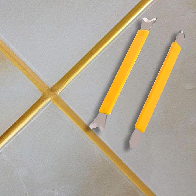 Caulking Tool Set (2-Piece) - Tungsten Steel Grout Finisher for Internal & External Corners
