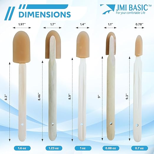 JMIBASIC Caulk Smoothing Tool Set - Corner & Narrow Area Spatula for Precise Sealing - Assorted Size Silicone Sealant Applicator - Premium Rubber Finisher for Grout Application_Wood (6 Size (Large)