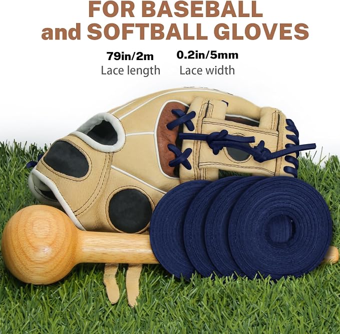 Softball Baseball Glove Lace, Mitt Lace Repair Kit Includes 2 Leather Laces and Lacing Needle for Catcher's Glove