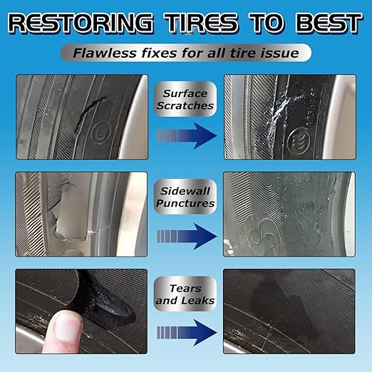 Vigorder Rubber Cement Glue for Car & Motorcycle Sidewall Fix, Strong Bonding & Waterproof (Black)