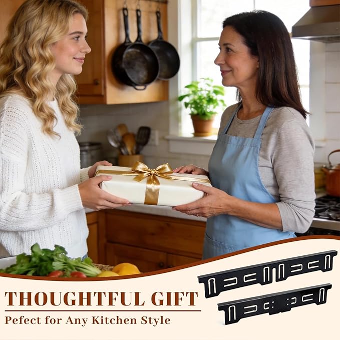 Stove Gap Covers Stainless Steel 2 Pcs, Adjustable Retractable Length 13.8" to 27.6", 1" Wide, Heat and Water Resistant, Easy Clean Range Gap Filler for Stove and Countertop (Black)