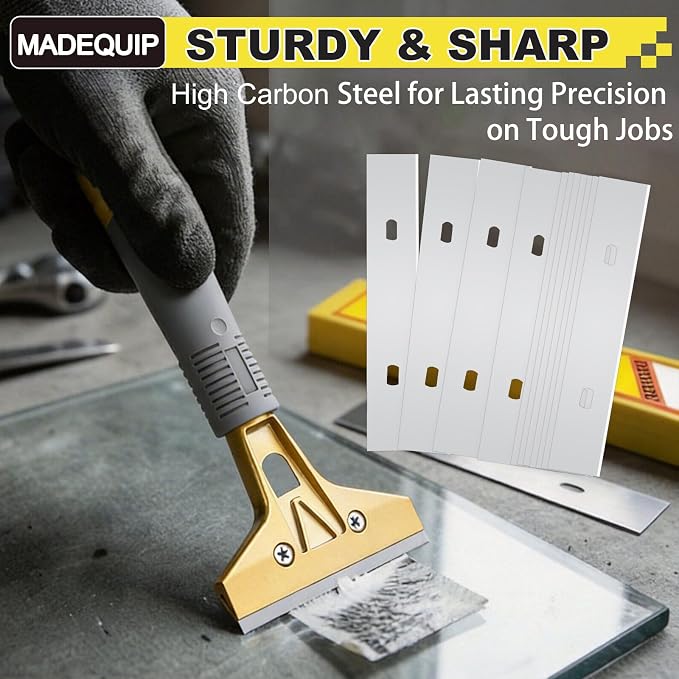 4 Inch Scraper Blades,150 PCS Razor Scraper Replacement Blade 4" for Floor,Glass,Wall, Heavy Duty Cleaning