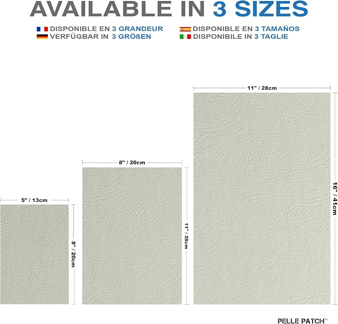 Leather Seat Repair Kit for Cars - 25 Colors Available - Original 8x11 - Off-White