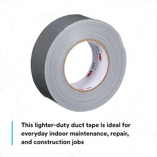 3M 2979 Multi-Use Duct Tape, Silver, 1.88 in x 60 yd x 7 mil, 1 Pack, Temporary Repair, Patching, Tabbing, Capping Pipe, Marking, Labeling