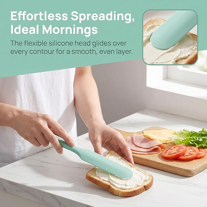 5Pcs Silicone Jar Spatulas Set, Non-Stick Heat Resistant Jam Spreader, Heat Resistant 572°F, Food-grade Cream Spatulas, Flexible Kitchen Scraper Tools for Mixing, Baking, and Cooking