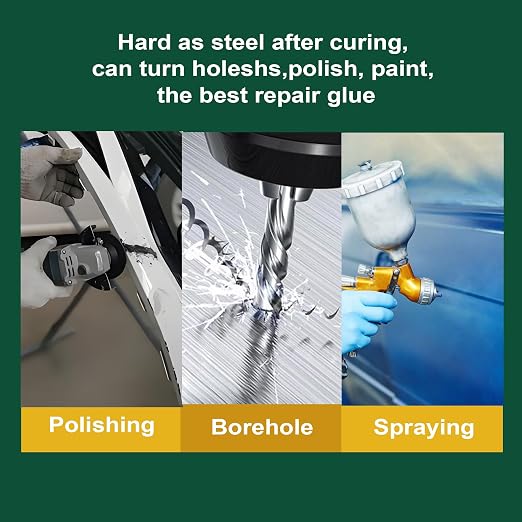 Metal Glue, Heavy Duty Waterproof epoxy Adhesive for Metal Repair, Welding high Strength Oily Glue with Heat and Corrosion Resistance, Ideal Adhesive for Metals, Plastic, Ceramics, PVC and Fiberglass
