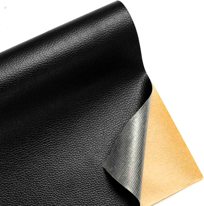 Waterproof Leather Repair Patch,19.7 × 54 inch Black Self Adhesive Leather Repair Tape,DIY Large Vinyl PU Patches for Furniture,Couch,Sofa,Car Seats,Office