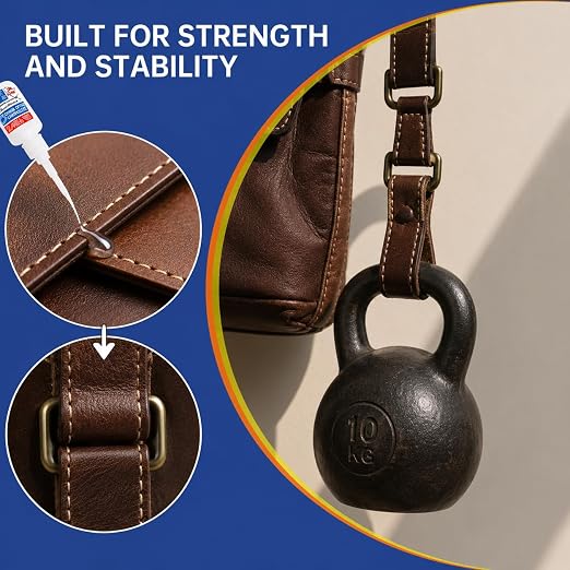 Leather Glue, Strong Leather Glue Repair, Heavy Duty Adhesive for Purses, Car Seat, Shoes, Suede, Sofa, Furniture, Leathercraft, Upholstery, Waterproof Contact Cement, Quick Drying and Clear