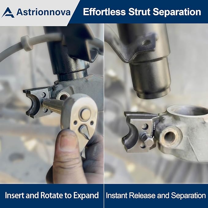 Universal Suspension Strut Spreader Tool - Heavy Duty Dual-End Strut Removal & Lower Ball Joint Separator, Eliminates Hammering Damage on VW Audi BMW Ford