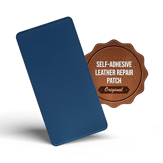 MastaPlasta Self-Adhesive Premium Leather Repair Patch. Blue Leather 8in x 4in (20 x 10 cm). Your Instant Stick-On Upholstery-Quality Leather Repair Kit for Couches, Car Interiors, Bags & DIY