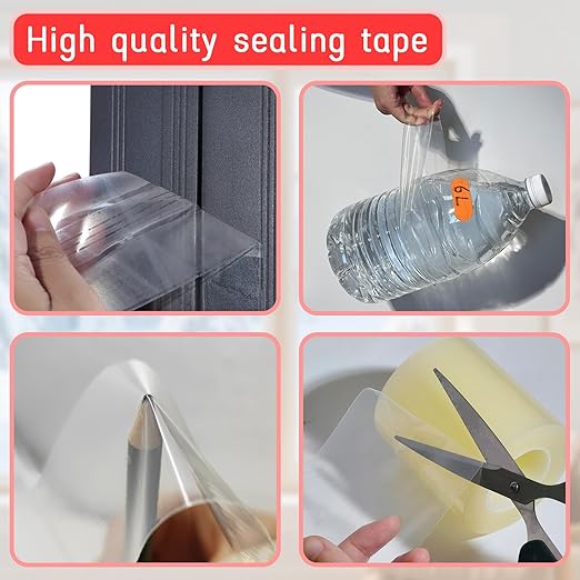 Birllaid Window Sealing Tape, Window AC Insulation Tape,2 Inch x 165 FT(55 Yards), No Residue, Clear