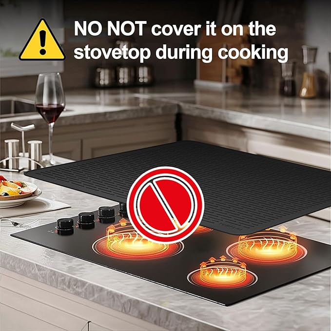 Silicone Stove Gap Covers with Stainless Steel, Oven Gap Filler Seals Gaps Between Stovetop and Counter, Stove Gap Guards Range Trim Kit, Easy to Clean Stove Gap Guard (Black 2 Pack,20.86" with mat)