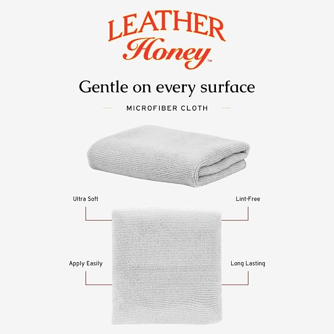 Leather Honey Leather Conditioner & Cleaning Kit for use on Leather Apparel, Furniture, Auto Interiors, Shoes, Bags and Accessories. Conditioner, Cleaner and 2 Lint-Free Cloths.