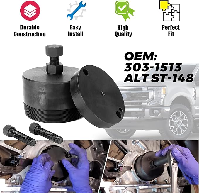 303-1513 Rear Crankshaft Seal Remover Tool Compatible with 11-21 Ford Super Duty F-250/F-350/F-450/F-550, 16-21 F-650/F-750, 6.7L Power Stroke Diesel, Replace Alt ST-148