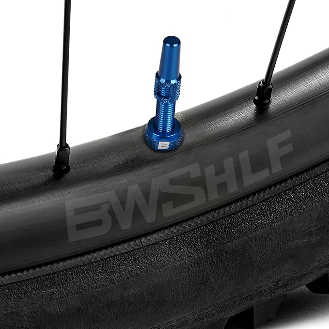 BWSHLF Tubeless Presta Valve Stem 40/44/55/60/65/70/80/100 mm, Super Light Alloy Presta Valve Stem Kit with Valve Core Remover Tool and Valve Stem Caps - Multiple Color and Size Options(Pair)