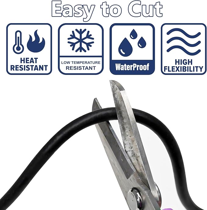 100FT Backer Rod 1/8 inch, Black Rubber Caulk Saver, Concrete Expansion Joint Filler, Weather Strip Seal for Gaps and Joints