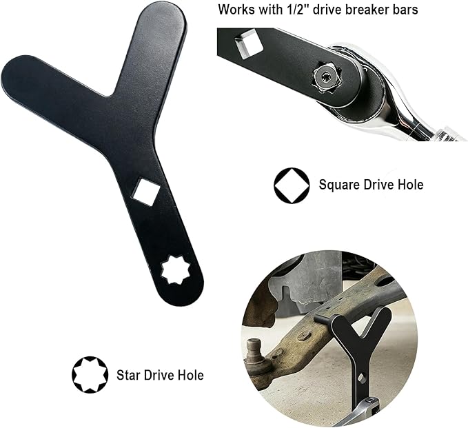 Suspension Tool Set, Strut Spreader Tool & Lower Control Arm Prying Tool, Wrench Extender Ball Joint Removal Tool Kit Fast Suspension Repair Heavy Duty Steel With 2pcs Pry Bar Wrench Adapter Head