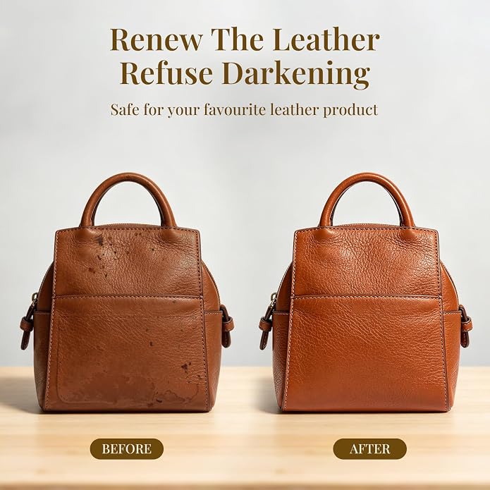 Leather Care Kit,Leather Cleaner and Leather Moisturizer,Leather Care set for Purse,Leather Bag,Restore Shine,Removes Stains.Leather Wallet,Leather Furniture,Leather Cleaning Kit,Leather Conditioner