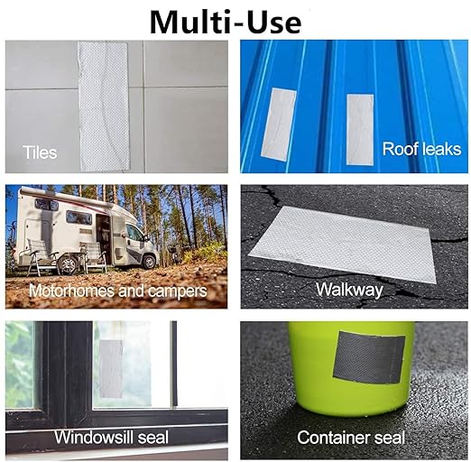 2012 Butyl Tape Waterproof Aluminum Butyl Rubber Tape 2" W X 16.4'L, Outdoor Hatch Cover Flashing Permanent Waterproof Leak Proof Repair Tape for Pipe/Metal/RV Awning/Roof Leak/Window Seal/Boat