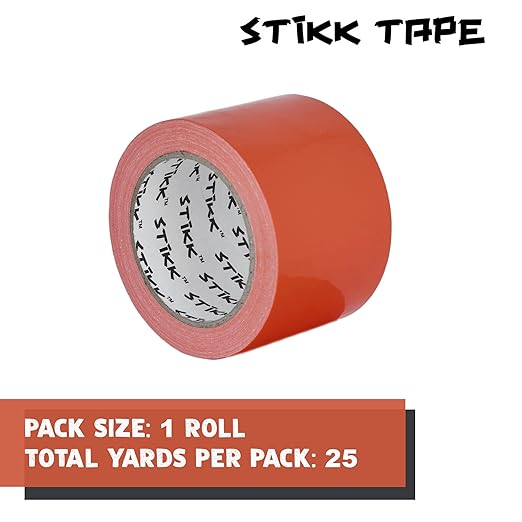STIKK Duct Tape - Orange Duck Tape - 3 inch x 25 Yards - Heavy Duty Tape for Repairs, Household Projects - for Commercial HVAC and Construction - Effective Heavy Duty Waterproof Duct Tape