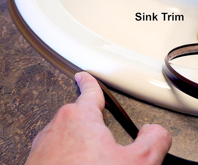 InstaTrim Peel & Stick Flexible Caulk Tape & Trim, Easy to use, self-Adhesive, Caulk sealant for Floors, Doors, Windows, counters, tubs and More - Made in USA, 1/2 inch x 10 feet, 2-Pack, Brown