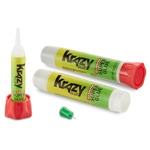 Krazy Glue All-Purpose 0.07 Oz Super Glue Tube 2 Pack; Great for Everyday Household Repairs; Forms an Extra-Strong Bond on Wood, Rubber, Glass, Metal, Plastic and Ceramic 12 Pack