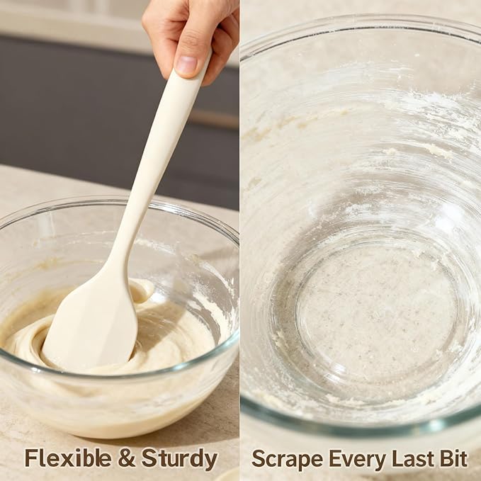 Flexible Silicone Spatula - Heat Resistant Kitchen Utensils for Baking, Cooking, Mixing & Scraping | Premium, Sturdy & Non-Scratch Tool for Non-Stick Pans