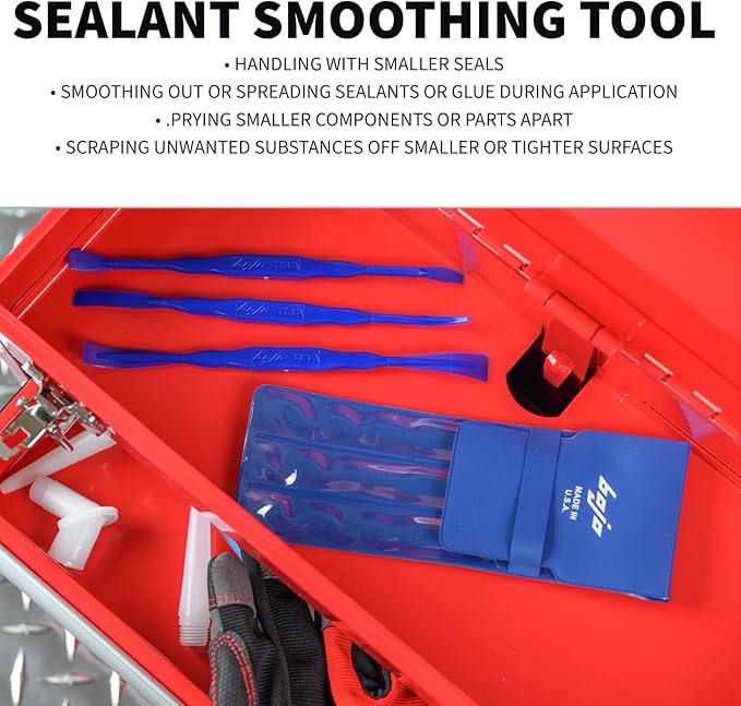 Bojo Tools - 3-Piece Plastic Sealant Smoothing Tool Kit in Pouch - Medium Duty 5-PACK