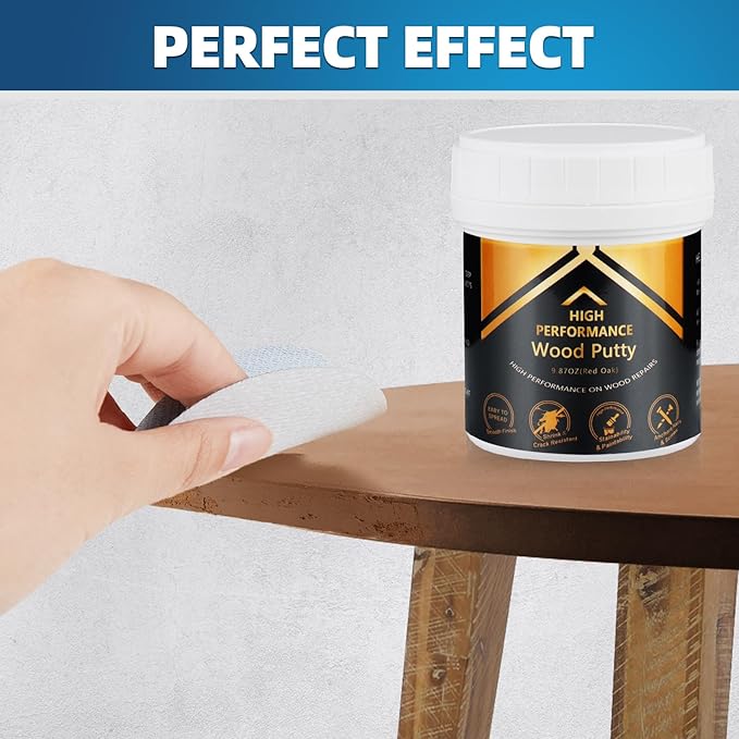 Deuvuo Red Oak Wood Filler, High-Performance Red Oak Wood Putty Kit - Quickly Fix Wood Cracks and Blemishes with Wood Hole Filler - Paintable, Stainable, Sandable & Quick Drying - 9.87 Ounce