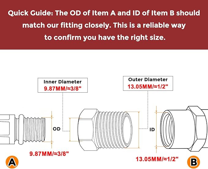 Pack of 10, 1/4" Male NPT NPT1/8" FeMale NPT Solid 304 Stainless Steel Hex Bushing with Sealing Tape, Hose Fittings Adapter Reducer for Bathroom Remodel, Tool Extensions