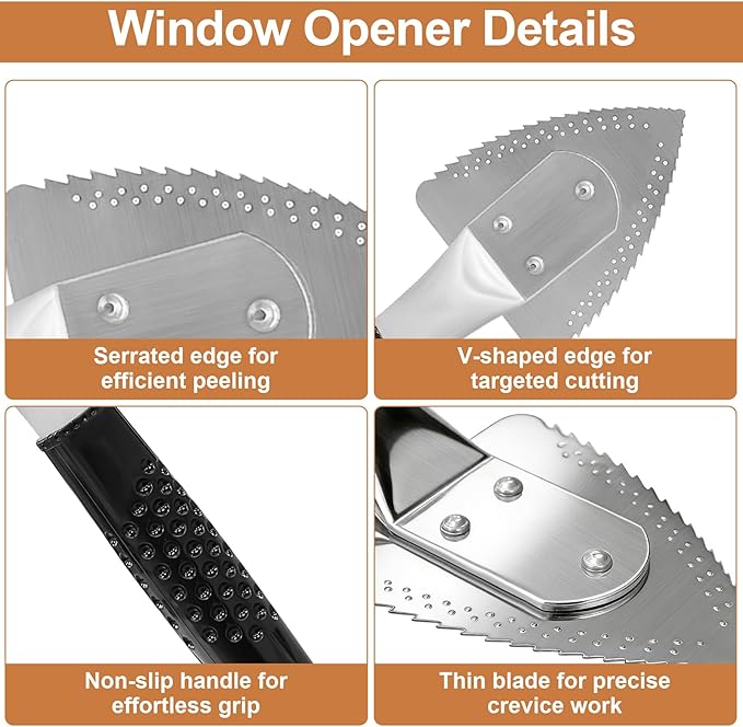BigEmpty 45200 Metal Window Zipper Opener Deglazing Tool and Scraper Cuts Dried Paint Hardened Caulk
