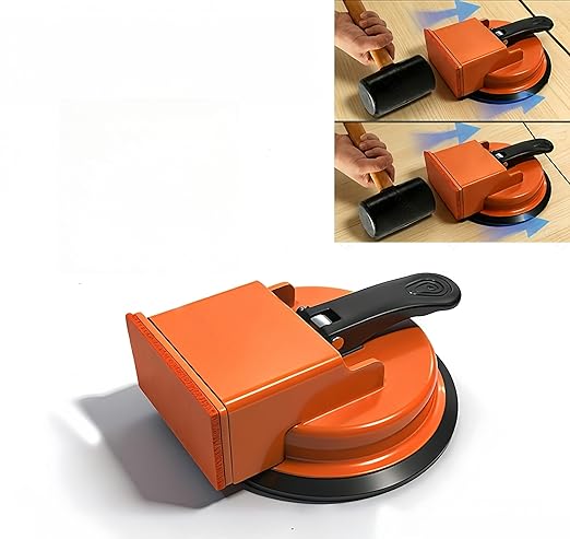 2026 Upgraded Heavy Duty Floor Gap Fixer Suction Cup Tool, Adjustable Height Setter & Countertop Leveling Tool for Vinyl Plank, Wood & Laminate Flooring Installation (Orange Single-Sided)