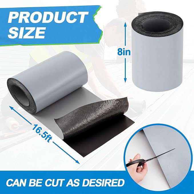 8in x 16.5ft Roof Waterproof Tape, Heavy Duty TPU Self-Adhesive Leak Repair for Metal, Corrugated Roofs, Windows, Rvs & Gutters, Instant DIY Weatherproof Seal (Gray)