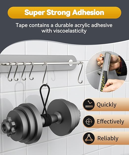 PHIXBEAR 2 Rolls Heavy Duty Double Sided Tape, Heat-Resistant & Waterproof Outdoor Indoor Automotive Mounting Tape, Removable No Residue Super Strong Adhesion Foam Tape, 0.5" x 20FT