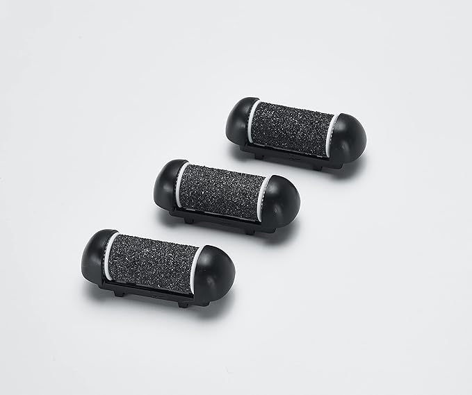 3 Coarse Replacement Roller Head for Model IW-9043 IW-9046 Electric Callus Remover Foot File Pedicure Tools for Feet Callus Shaver Pedicure kit for Cracked Heels and Dead Skin, Black