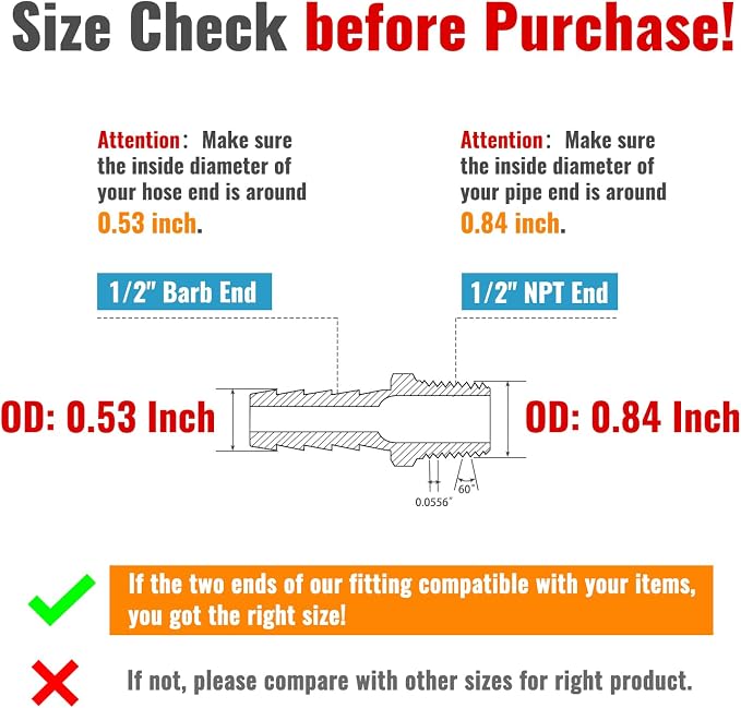 SUNGATOR 12-Pack 1/2'' Air Hose Fittings, Brass Hose Barb Fittings, 1/2 Inch NPT Male Pipe to 1/2'' Barb End Aadapter, Brass 1/2'' Air Line Repair Kit for Compressor, Gas, Auto Shop