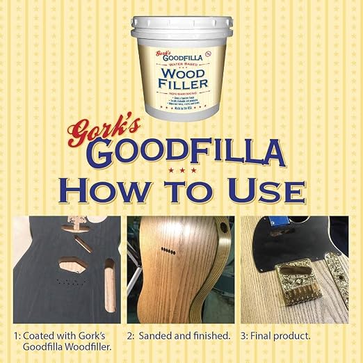 Goodfilla Ash, 1 Gallon (13.5lbs), Wood and Grain Filler, Stainable, Tintable, Sandable, Sandable, Zero Waste, Non-Toxic, USA Made
