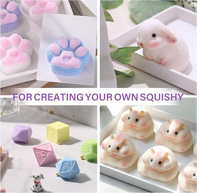 LET'S RESIN Flex Rubber for Making Taba Squishy-Super Soft 60oz Silicone Mix for Squishy Maker, DIY, Custom Cat Paws & Stress Relief Gifts