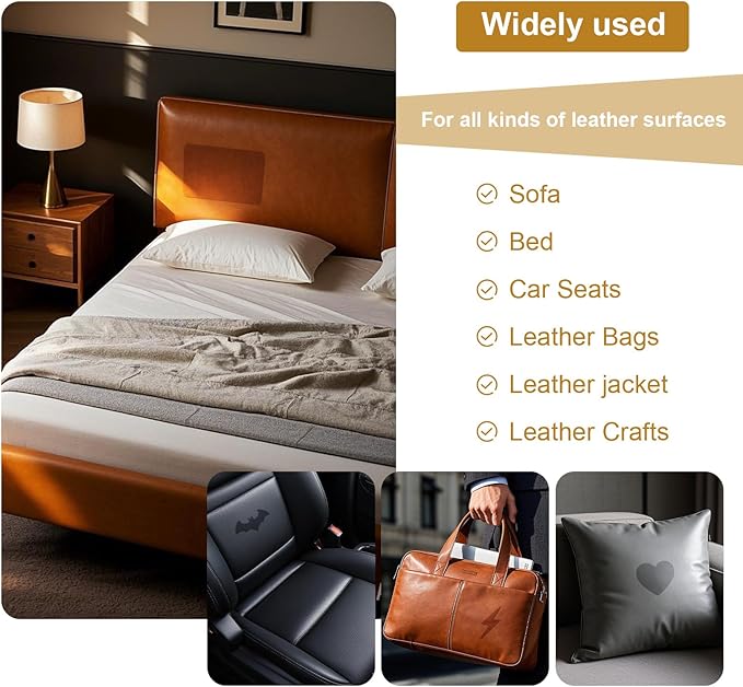 IANZE 2Pcs Leather Repair Patch, Self Adhesive Leather Repair Patch for Car Seats, Couches, Furniture, Sofa, Handbags, Office Chair (Black Brown)