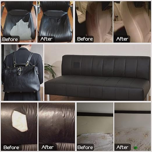 Leather Repair Patch, Self-Adhesive Leather Repair Tape, Large Reupholster Leather Patches for Furniture Couch Chairs Car Seat (Grey, 17x79 inch)