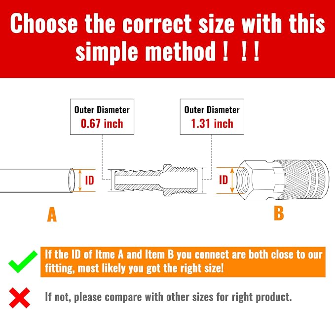SUNGATOR Hose Barb Fittings 5/8 Inch Barb × 1 Inch NPT, Brass Air Hose Fittings, 5/8" to 1" NPT Male Air Line Repair Connector Kit, Brass Male Thread Pipe Adapter (2 Pack)