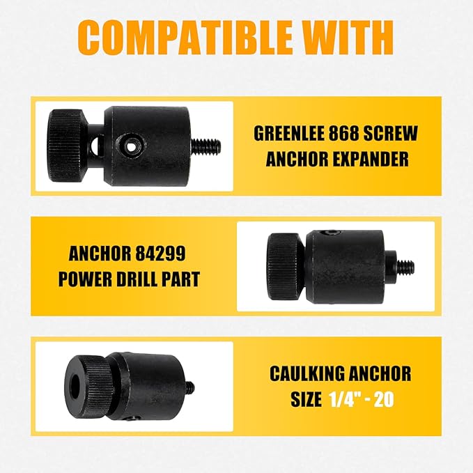 RANSOTO 868 Screw Anchor Expander Compatible with Greenlee 84299 Power Drill Part Caulking Anchor Size 1/4"-20 Hollow Wall Tool