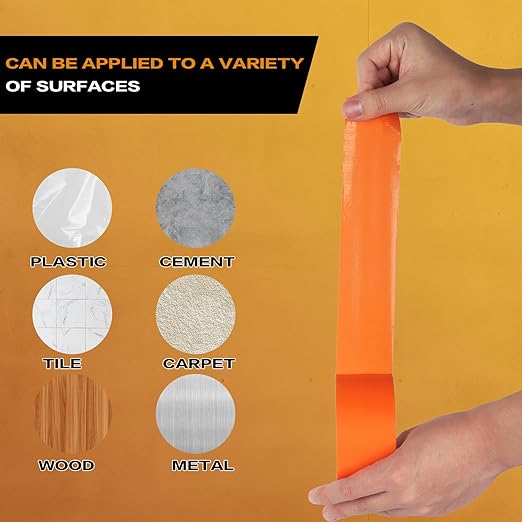 Orange Duct Tape 2 Pack, Heavy Duty Waterproof Cloth Tape, Hand-Tearable Multi-Purpose Repair Tape for Home, Camping, DIY and Industrial Use, No Residue, 2 Inch x 20 Yards
