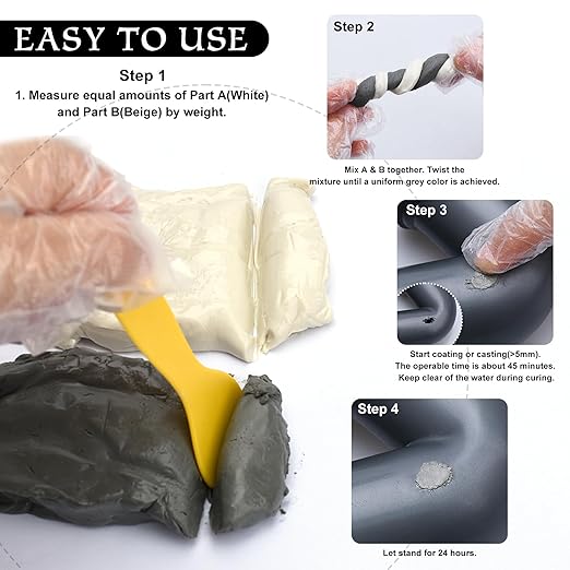 Epoxy Putty - 8oz / 227g Pool Putty, 2 in 1 Underwater or Above Fast Repair, Fix Leaks, Cracks, Filling, Sculpting - 2 Part Epoxy Sculpt Clay for Metal, Tile, Concrete, Plastic, Ceramics (Grey)